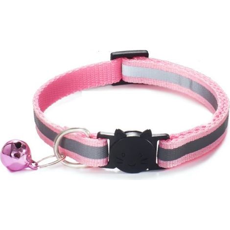 Collier pour chat anti-étranglement rose avec cloche (1/4)
