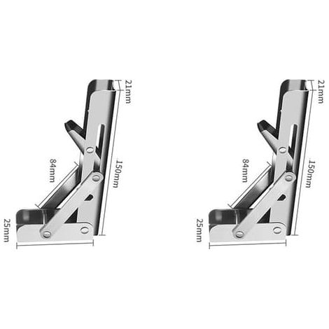 Supports d'étagère en acier inoxydable argenté (1/5)