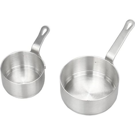 2-teiliges Mini-Bratpfannenset aus Edelstahl mit langem Griff