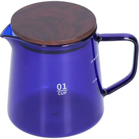 Tasse à Thé en Verre Borosilicate 300ml Résistante à la Chaleur avec Couvercle Bleu