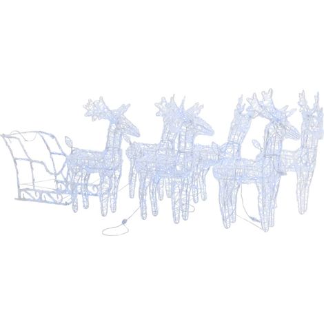 vidaXL Reindeers & Sleigh Christmas Decoration 320 LEDs Acrylic (1/5)