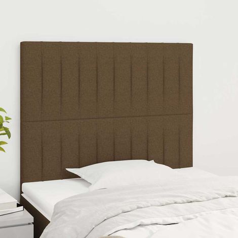 vidaXL Tête de lit marron foncé 100x5x118/128 cm Tissu (1/5)