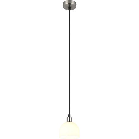 Suspension minimaliste argentée avec abat-jour en verre, 1xE14 10W (1/5)