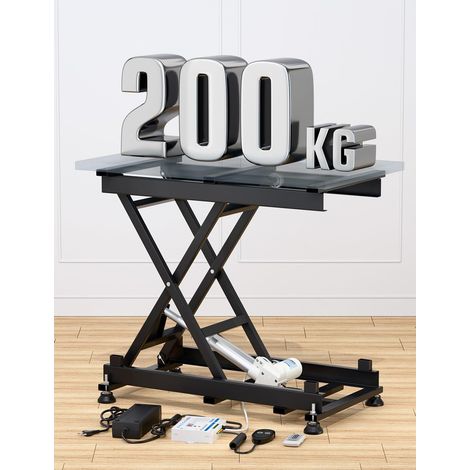 Table élévateur électrique à cisaillement 200kg pour laboratoire atelier automobile hauteur réglable 195-680mm alimentation AC 100-240V et DC 24-30V (1/5)