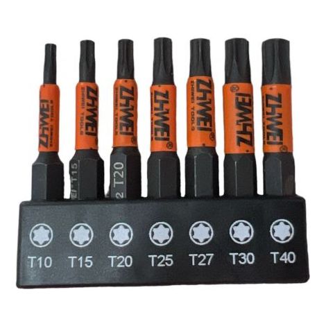 Set 7 punte esagonali per Trapano AvvitatoreT10 T15 T20 T25 T27 T30 T40 1/4"570