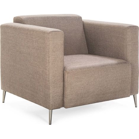 Fauteuil relax tissu design confortable - Beige sable doux et chaleureux (1/4)