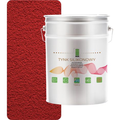 Enduit silicone 3001 Façade extérieure 3001 Rouge 1,5 mm Premium 15 kg (1/5)