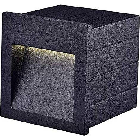Applique Led da Esterno 3W 3000k Quadrato Nero.