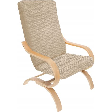HOUSSE DE FAUTEUIL FINKA BEIGE JACQUARD ÉLASTIQUE [32-Z1-BZ] (1/5)