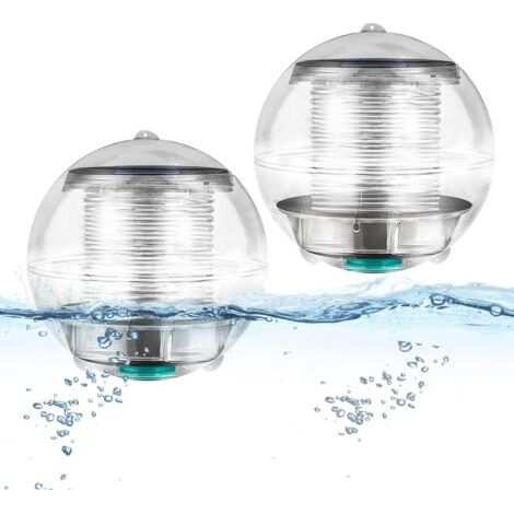 Lampes de piscine, lot de 2 7 couleurs changeantes de lumières solaires flottantes pour piscine, boules étanches (1/4)