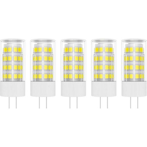 5X G4 Lampe LED 5W Ampoule Lampe 51 SMD 2835LEDs Blanc Chaud 6000K Ampoule LED 400LM Équivalent à lampe halogène 50W AC 220V [Classe énergétique A+]