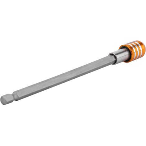 Porte-embout de tournevis en acier inoxydable, queue hexagonale 1/4'', extension 150 mm, jaune, à dégagement rapide