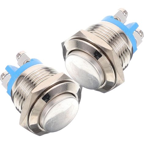 Bouton de Sonnette de Porte 2pcs en Métal Argenté Auto-réinitialisable Performance Fiable, pour Remplacement et Installation Facile (1/5)