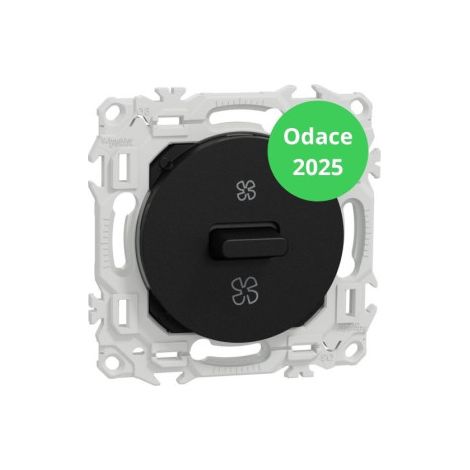 Schneider - Odace 2025 - Interrupteur VMC 3 positions - u00e0 levier - Noir onyx - Ru00e9f : S940243 (1/4)