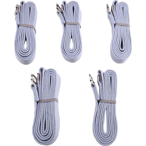 5pcs Ceinture D'Étirement de Yoga 1,8 Mètre Coton Naturel Épaississant Laçage Coffre à L'Épaule pour Les Accessoires de Yoga (1/5)