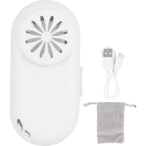 Mini ventilateur USB portable sans mains rafraîchissant silencieux à pince buccale pour maison bureau voyage activités extérieures été cadeau blanc (1/5)