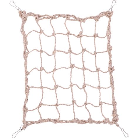 Filet d'escalade en corde de chanvre avec crochets pour perroquets (1/5)