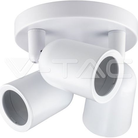 V-TAC VT-899 7982 Portafaretto LED Montaggio a Superficie Rotondo con Braccio Orientabile 3xGU10 Colore Bianco