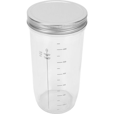 Sauerteig-Starterset, 710-ml-Becherglas mit Spatel, Stoffdeckel, Füllstandsanzeiger, Sauerteig-Starterglas mit Temperaturregelung zum Backen. (1/5)