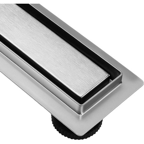 Scarico doccia lineare a pavimento Heckermann da 90 cm, colore argento.