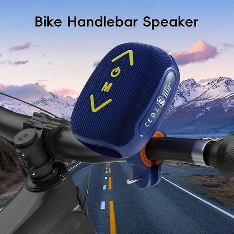 Enceinte sans fil 7 W pour vélo, Bluetooth 5.0 stéréo avec basses profondes, étanche IPX5, batterie 1200 mAh, autonomie de 10 h, compatible avec les appels mains libres via carte TF/TWS pour moto et v (1/5)