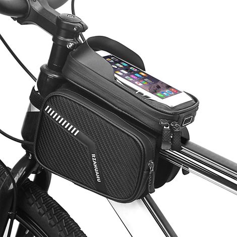 Wasserdichte Fahrradrahmentasche mit zwei Fächern, Oberrohrtasche, Mountainbike-Satteltasche, Fahrrad