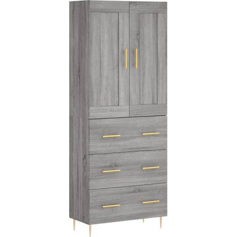 Maison Exclusive - Credenza Grigio Sonoma 69,5x34x180 cm in Legno Multistrato (1/5)
