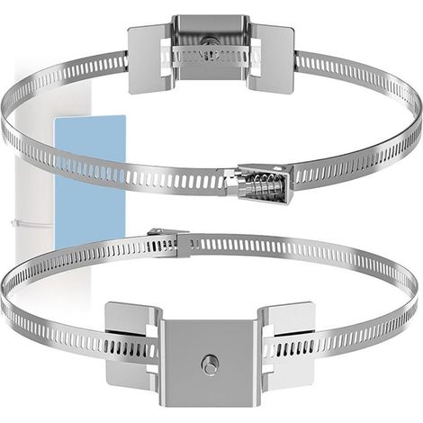 Support de montage sur poteau – Support de montage pour caméras de sécurité Supports de poteau réglables sans perçage pour véranda, TV, balustrade satellite, installation de chauffe-eau extérieur (1/5)
