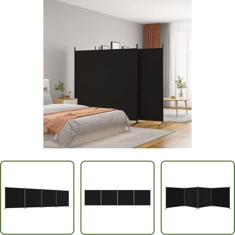 Raumteiler -  4-tlg. Paravent Schwarz 698x180 cm Stoff (1/5)