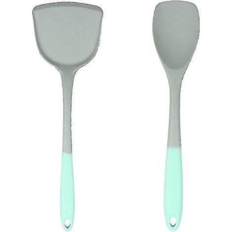 Set mit 2 zweifarbigen, antihaftbeschichteten Silikon-Küchenspateln (1/5)