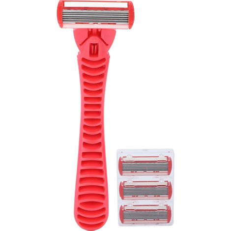 Rasoir féminin épilation 3 lames, tondeuse beauté pour aisselles, jambes et corps, rouge. (1/5)