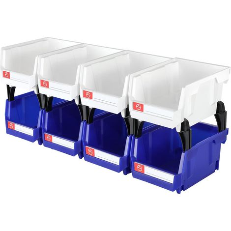 Lot de 8 bacs de rangement muraux empilables pour ranger des vis, des petites pièces, des fournitures de bureau et d'autres accessoires (1/5)