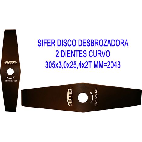 Disco Decespugliatore Curvo 2 Denti 305x3,0x25,4 MM2043