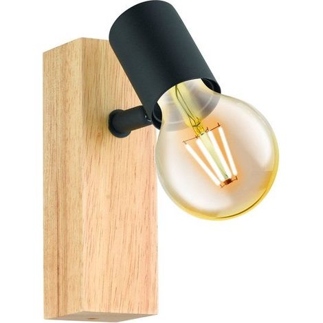 Eglo townshend 3 applique 1xe27 max 10w marron noir - 99477 (1/3)