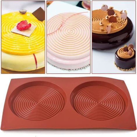 2 Moule à gâteau, Rond en silicone, 13,7 cm, Compatible four et congélateur, Lavable lave-vaisselle, Pour pâtisserie maison