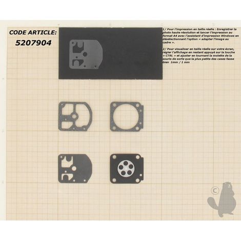 Kit di membrane e guarnizioni carburatore adattabile Zama per carburatore montato su Echo Cs332. Sostituisce l'originale: Gnd5