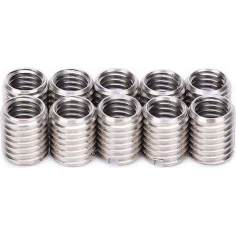 10 Pièces Insérer écrou Filetage Manchon de Réparation Douille Filetée Vis Réduisant L'outil de Conversion M8 Femelle M10 Mâle (1/5)