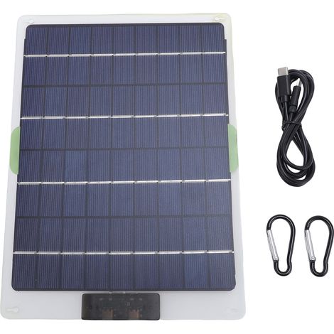 Panneau solaire en silicium monocristallin 10W, charge rapide, Double Type C 5V 2A, chargeur pour téléphone et tablette