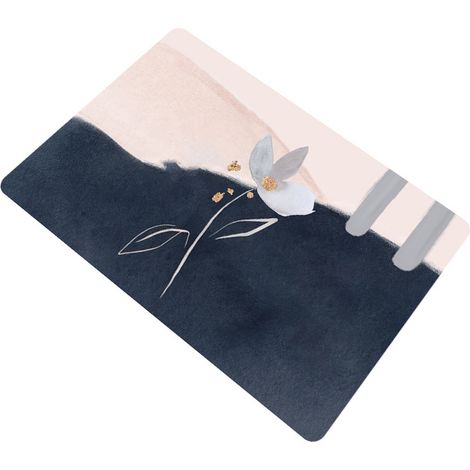 Tapis de salle de bain antidérapant, imitation douce de boue de diatomée, tapis absorbant pour toilettes, tapis de seuil de porte de toilettes (1/5)