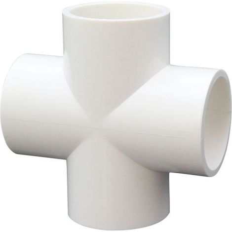 Lot de 10 connecteurs croisés 4 voies en PVC pour la construction de serres et de meubles - Diamètre 20 mm (1/5)