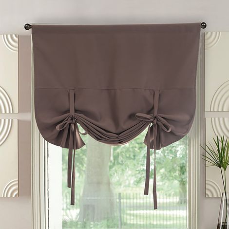 Rideau Romains - Rideau À Lacets En Polyester - Pour Fenêtres Et Portes - 117 X 160 Cm - 1 Pièce (1/5)