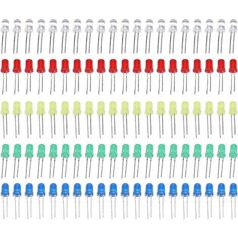 100 Stück LED-Leuchtdioden 3 mm/5 mm, verschiedene Farben, ungiftige, energiesparende Dioden, Set für DIY-Dekorationen (