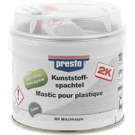 MASTIC DE REMPLISSAGE PLASTIQUE 2K SANS STYRENE 250G PRESTO (1/2)