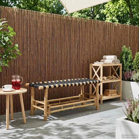 vidaXL Panchina da giardino 110 x 38 x 40 cm Bambù Naturale