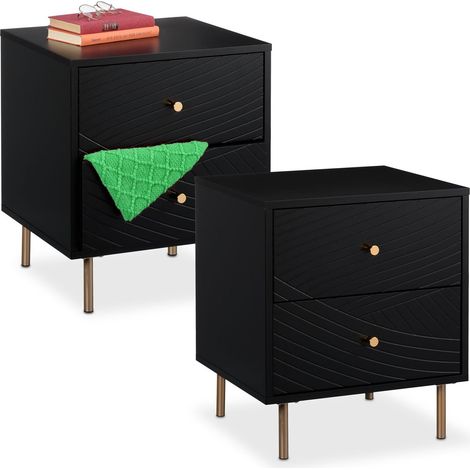 Comodino con 2 cassetti