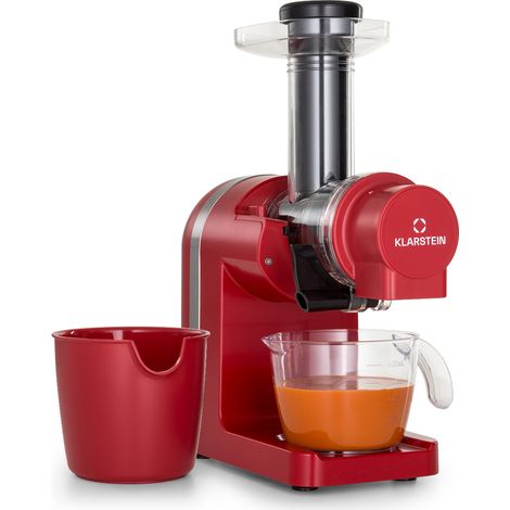 Klarstein Bella Elegance Saftpresse 200 W, Entsafter mit 400 ml, BPA-frei, rutschfester Standfuß, max. Dauerbetriebszeit: ca. 20 Minuten, einfache Reinigung, rot