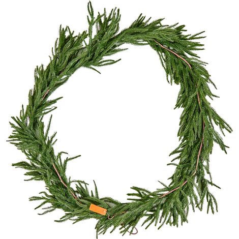 Mophorn 9-FT Realistic Norfolk Pine Christmas Garland, Artificial Evergreen Greenery for Indoor and Outdoor Holiday Decorations on Tables, Mantels, and Fireplaces (1/5)
