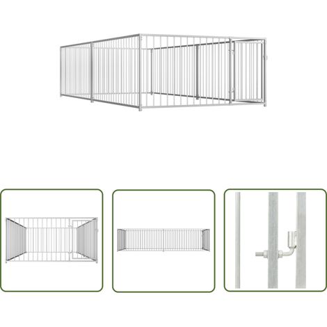 Prolenta Premium – Chenil d'extérieur pour chiens 200 x 400 x 100 cm – Acier robuste – Système de verrouillage sécurisé – Grand espace d'exercice (1/5)