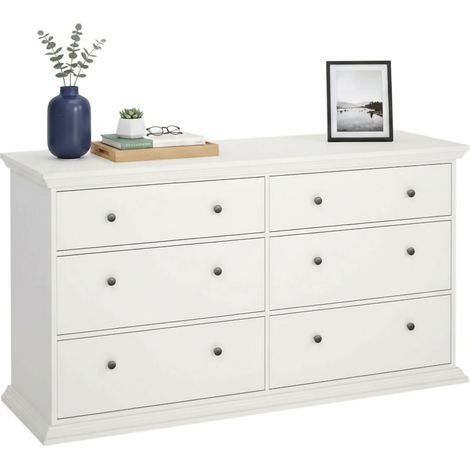 Dmora - Kommode Gladys, Wohnzimmerbuffet, Wohnzimmer-Sideboard, Moderne Küchen-Speisekammer, 163x52 h88 cm, Weiß