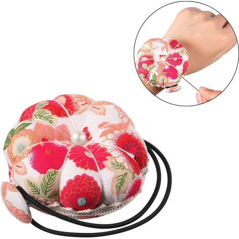 Coussin à épingles DIY pour couture, bracelet poignet porte-épingles, joli sac à épingles citrouille portable